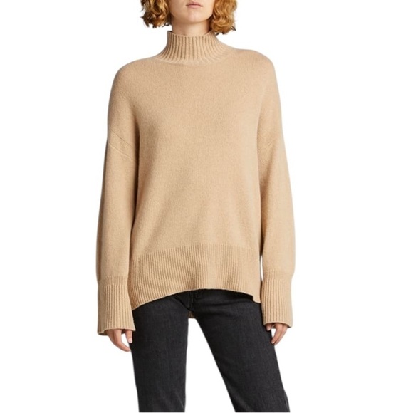 Frame Denim Sweaters - Frame Tan Cashmere Turtleneck Sweater